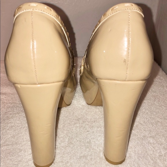 N.Y.L.A. Lettis peep toe pumps size 8.5 - Picture 5 of 6
